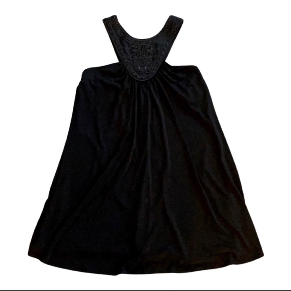 Laundry by shelli Segal Black halter beaded dress